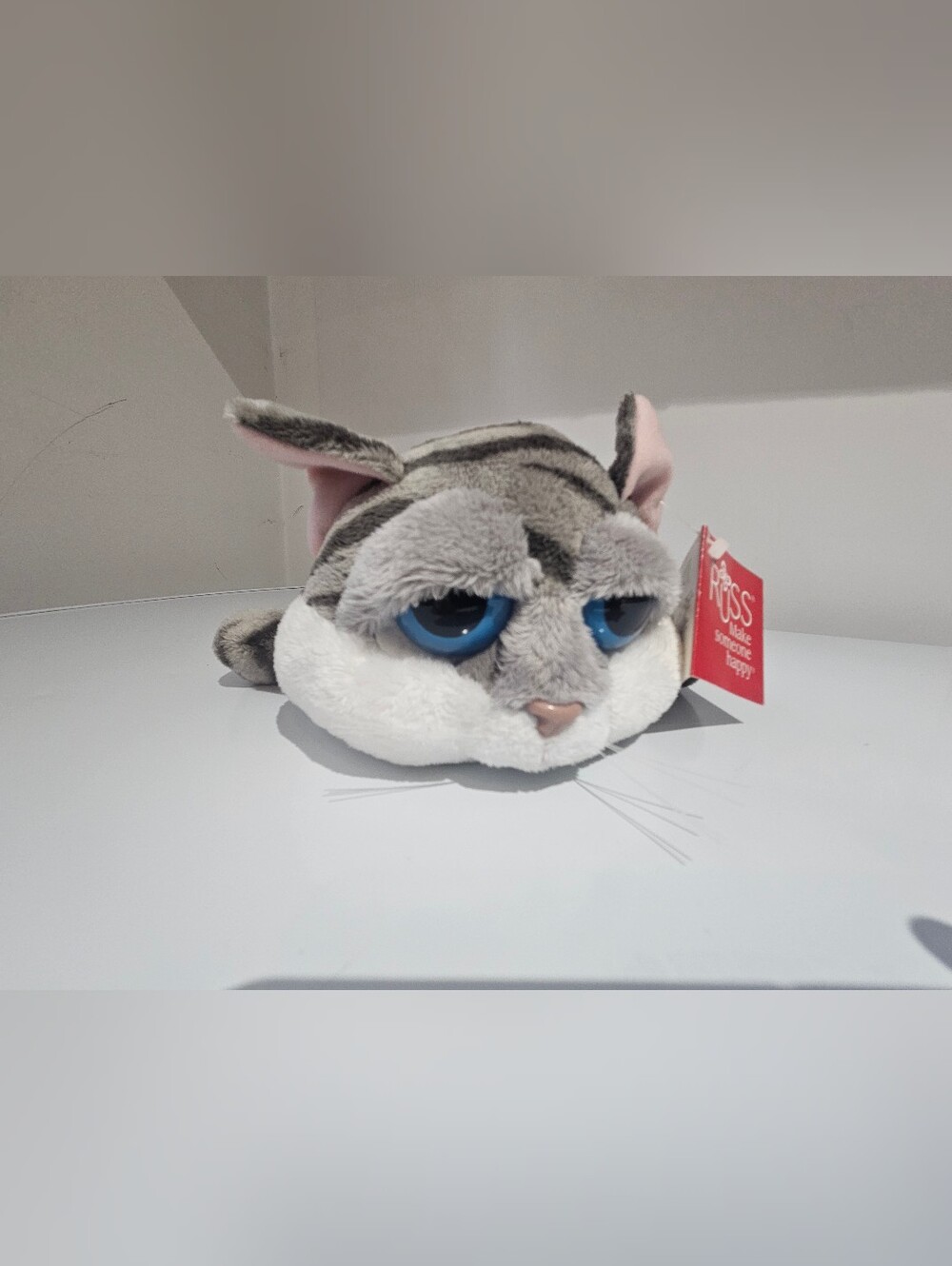 Russ Berrie Lil Peepers "Pepper" Tabby Cat Grey White Striped NWT